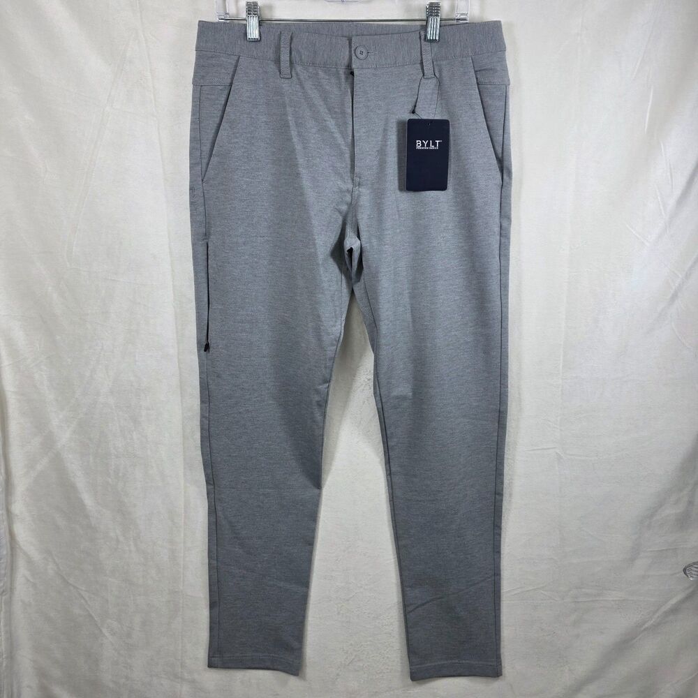 NWT BYLT Premium Basics Everyday Pant 2.0 Gray Casual Stretch Mens Size L